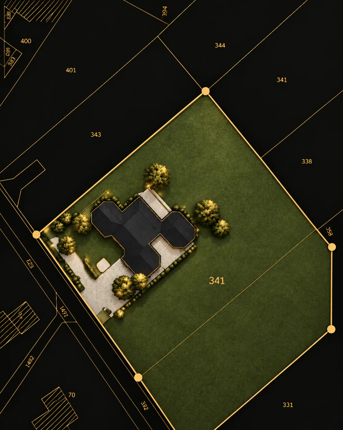 Visualisierung des rund 10.000 m² großen Grundstücks